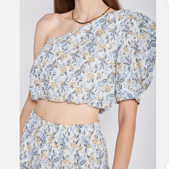 NWT En Saison Anthropologie One Shoulder Floral Top | Size Small - Picture 1 of 7